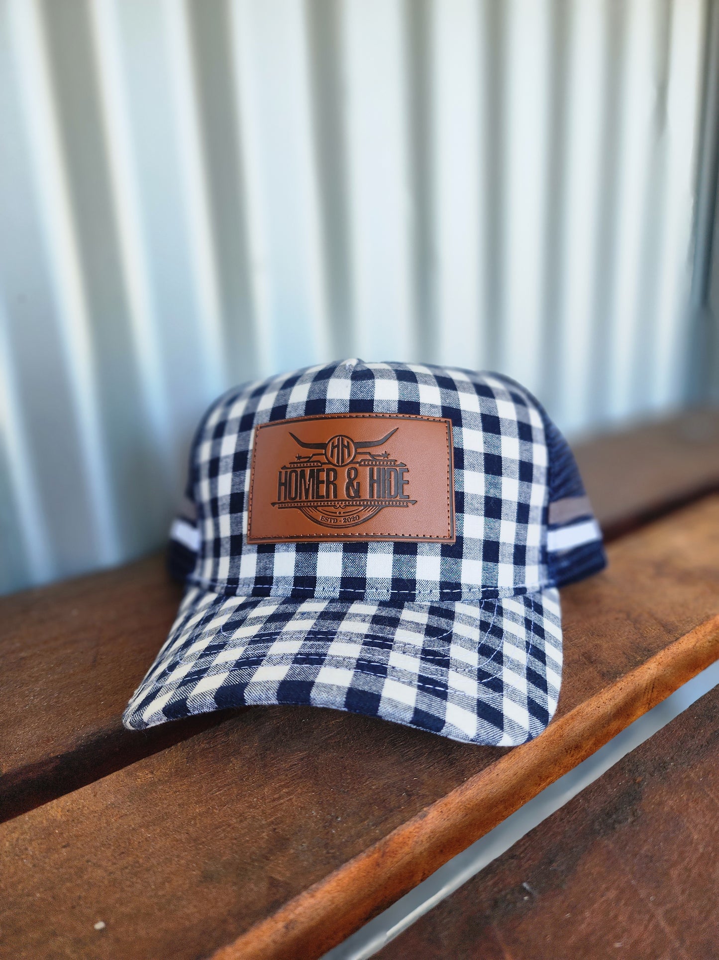 Navy gingham(patch)