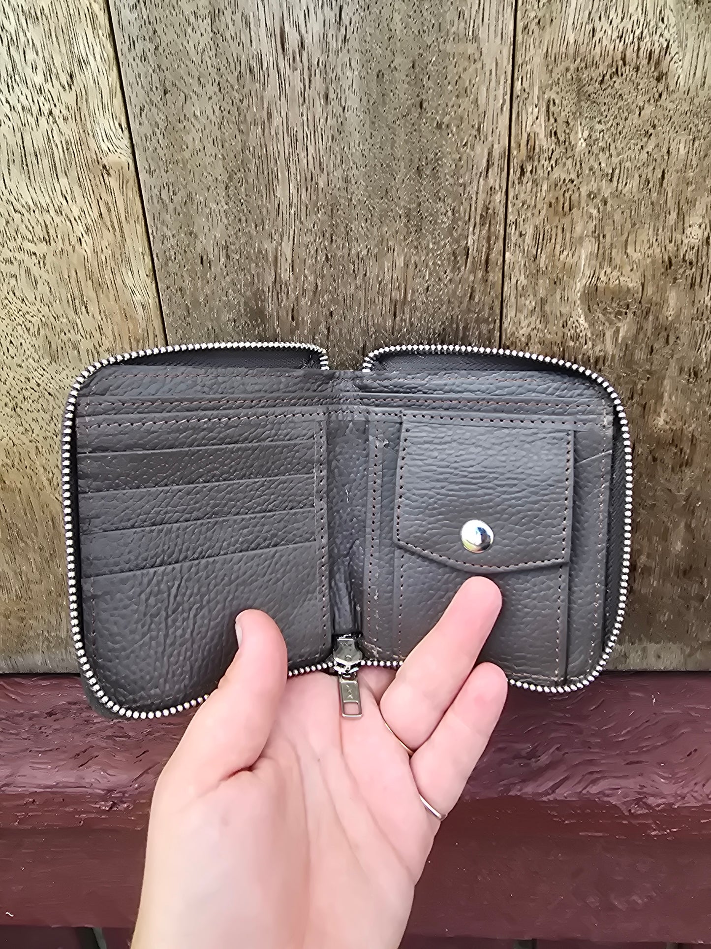 Hair on hide unisex square zippered wallet #16