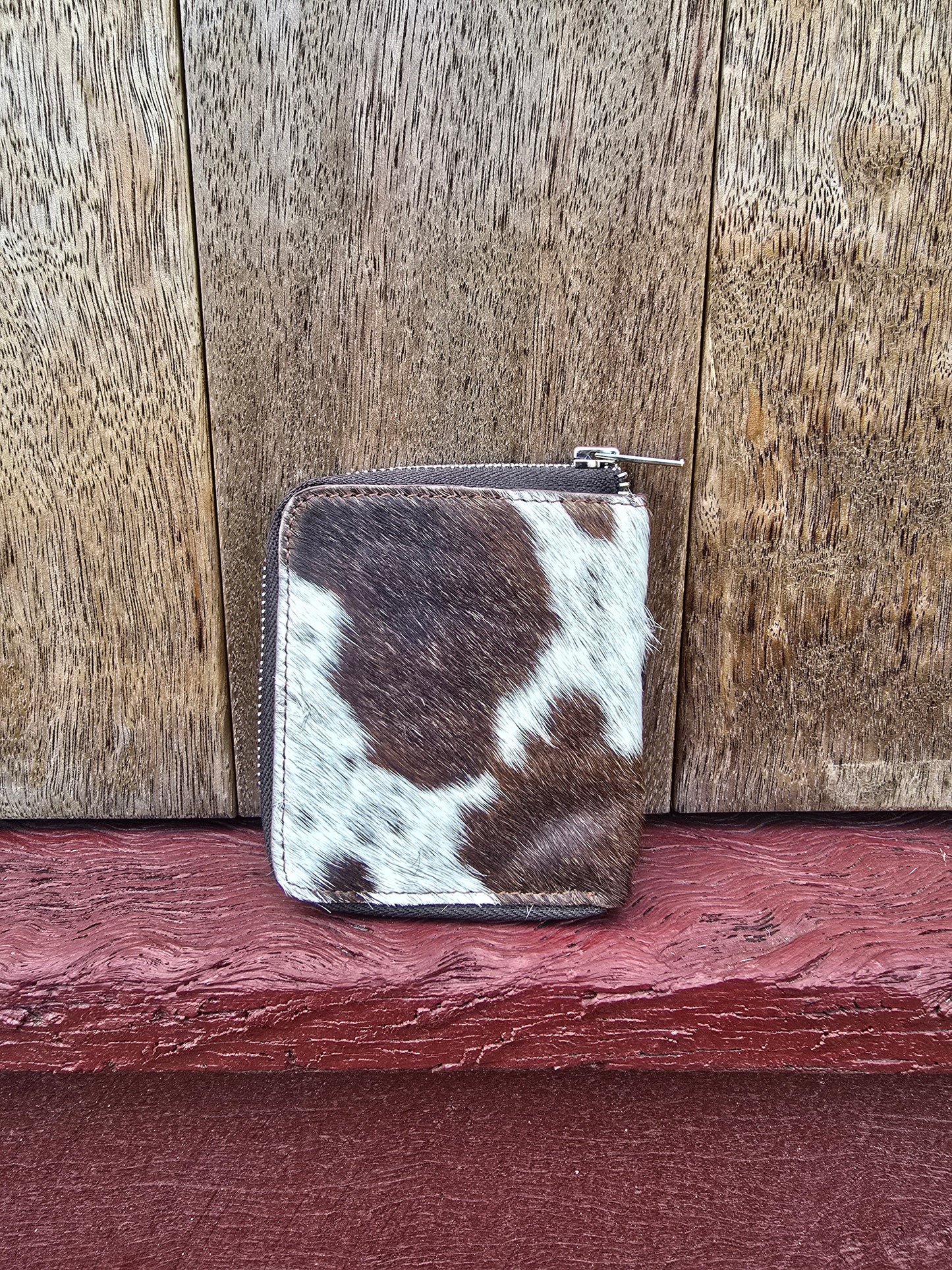 Hair on hide unisex square zippered wallet #13