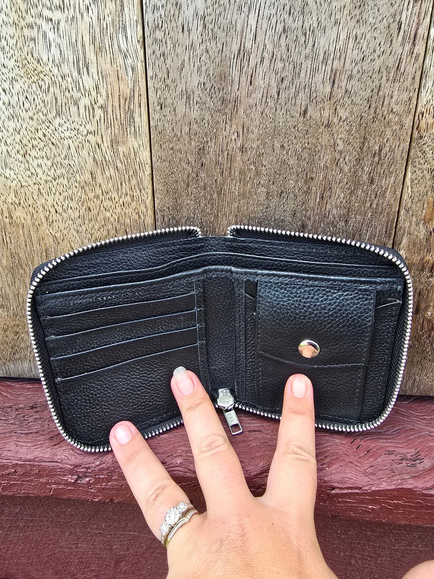 Hair on hide unisex square zippered wallet #13