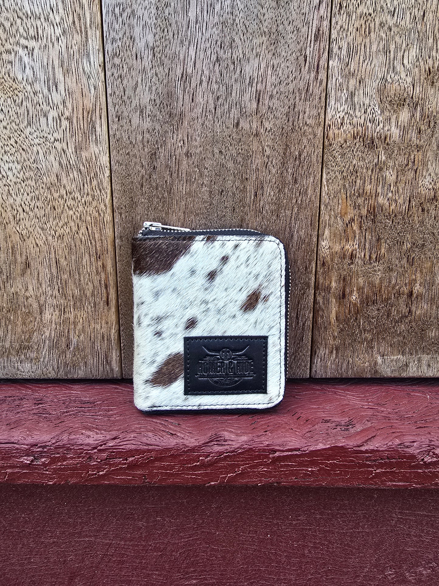Hair on hide unisex square zippered wallet #12