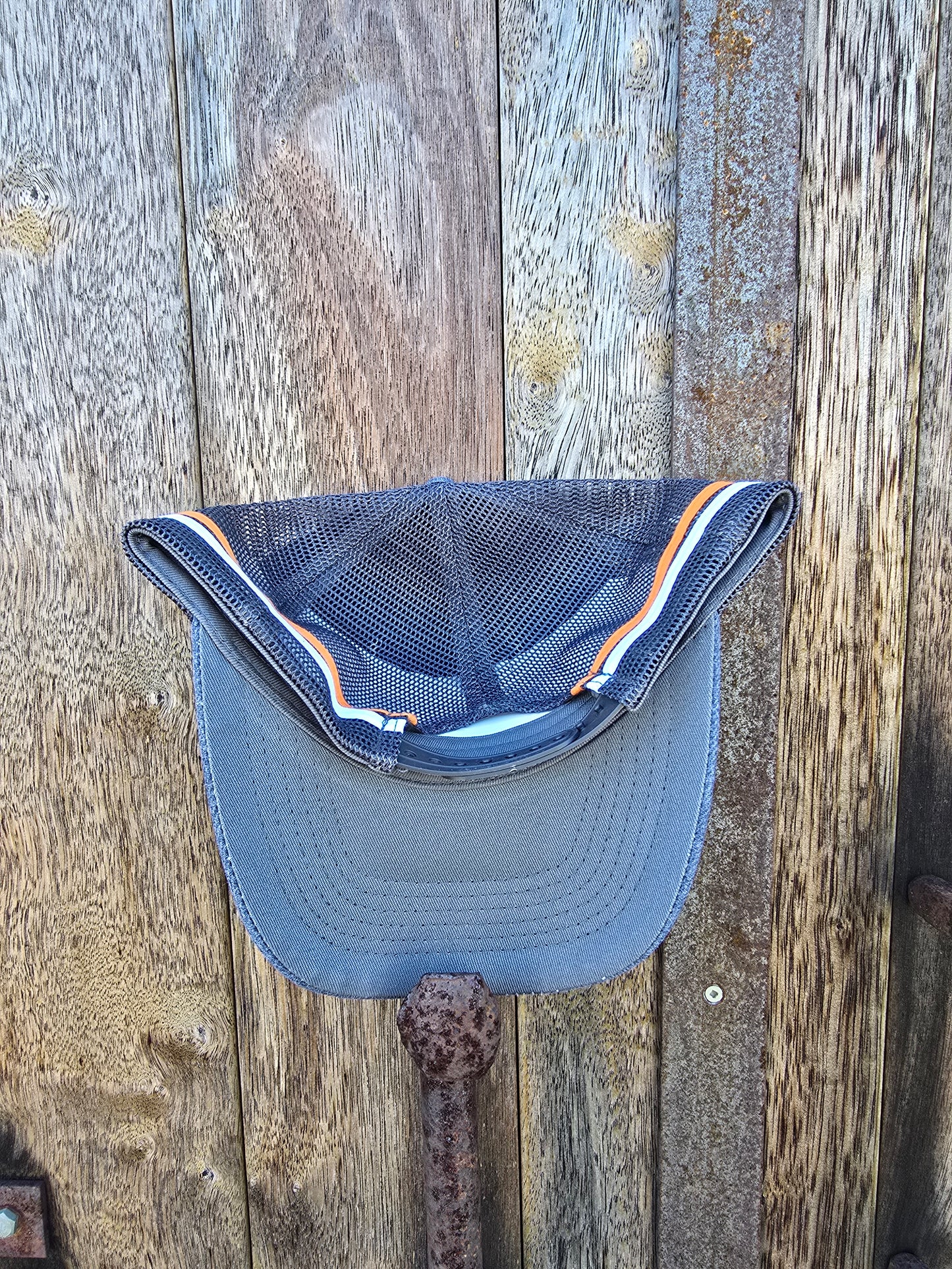 Grey with orange/white stripe