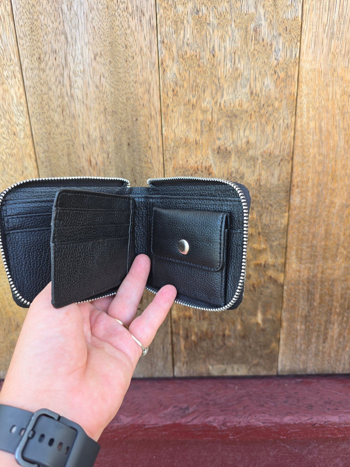 Hair on hide unisex rectangular zippered wallet #11