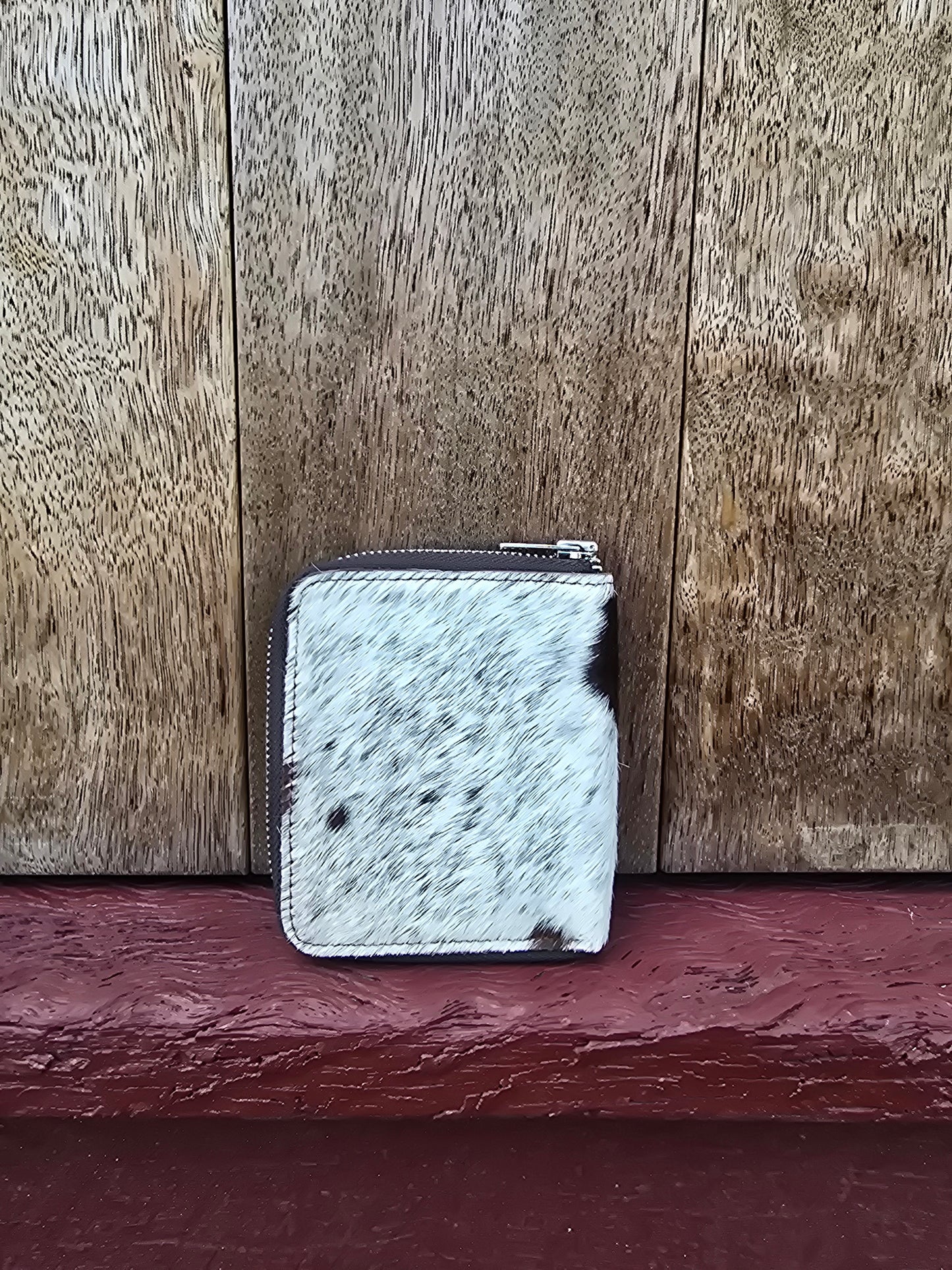 Hair on hide unisex square zippered wallet #17