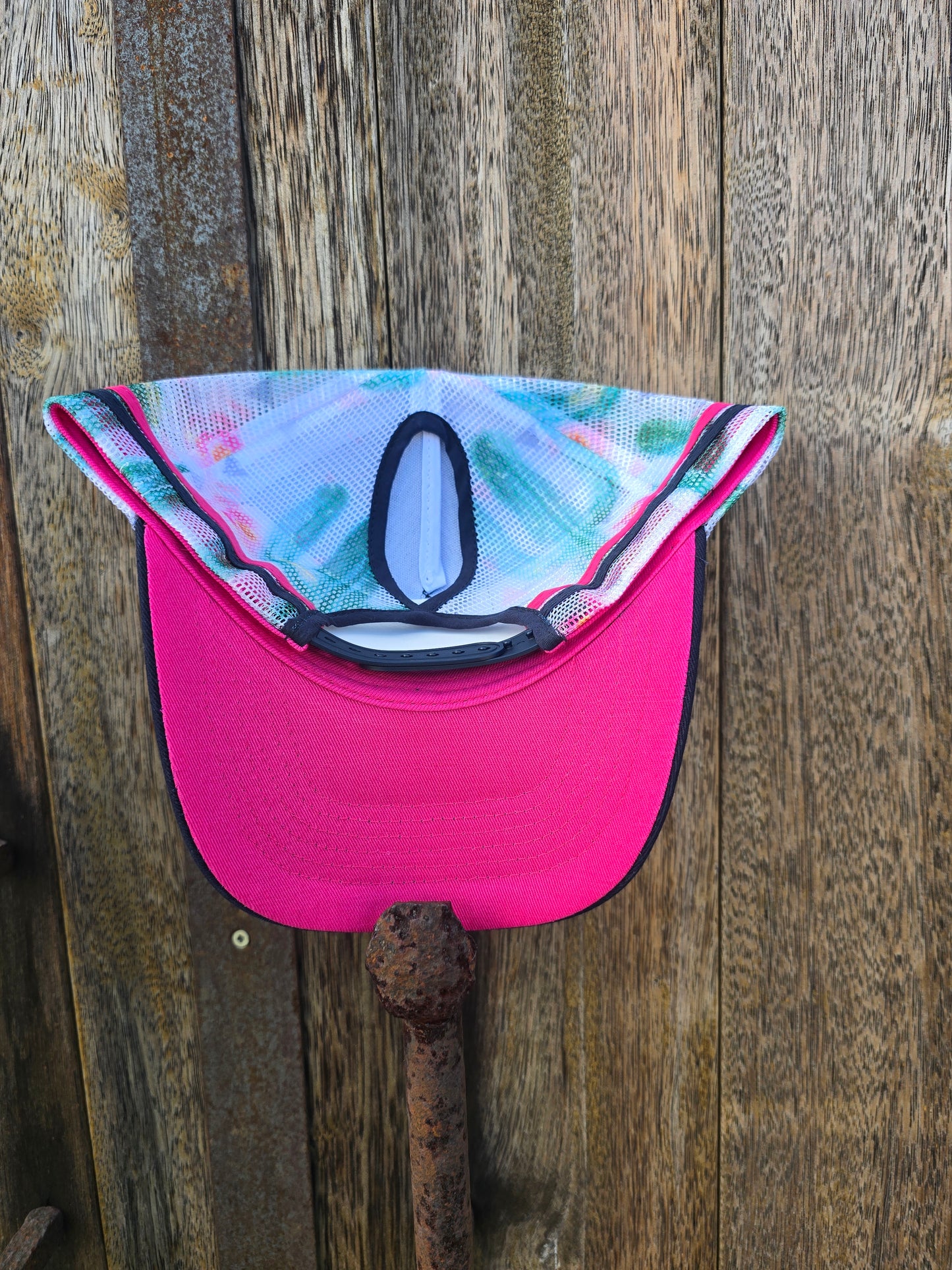 Navy blue cactus back ponytail cap