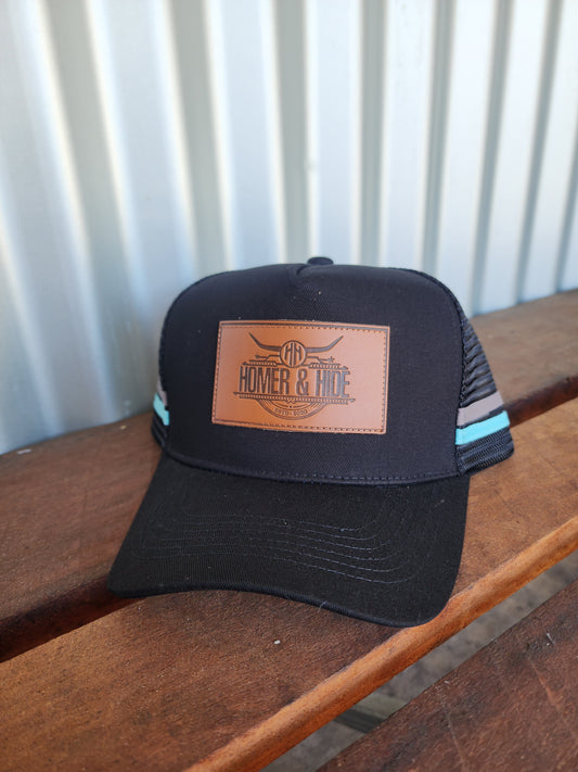 Black with blue grey stripe (patch)