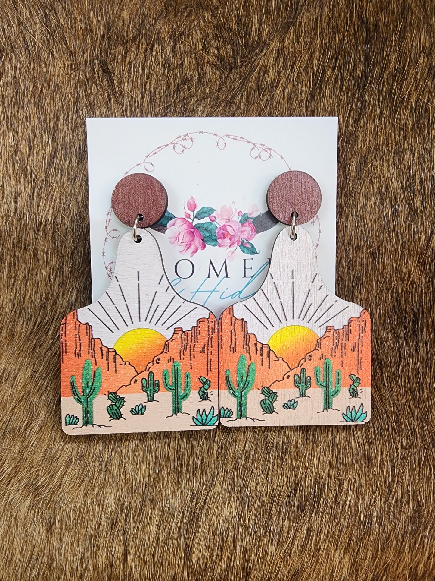 Cactus sunrise earings