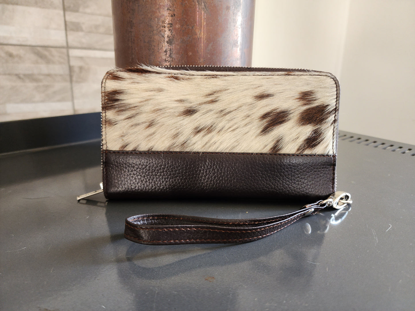 Leather base zippered wallet #02