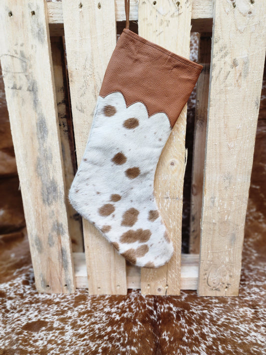 Cow hide Christmas stocking #07