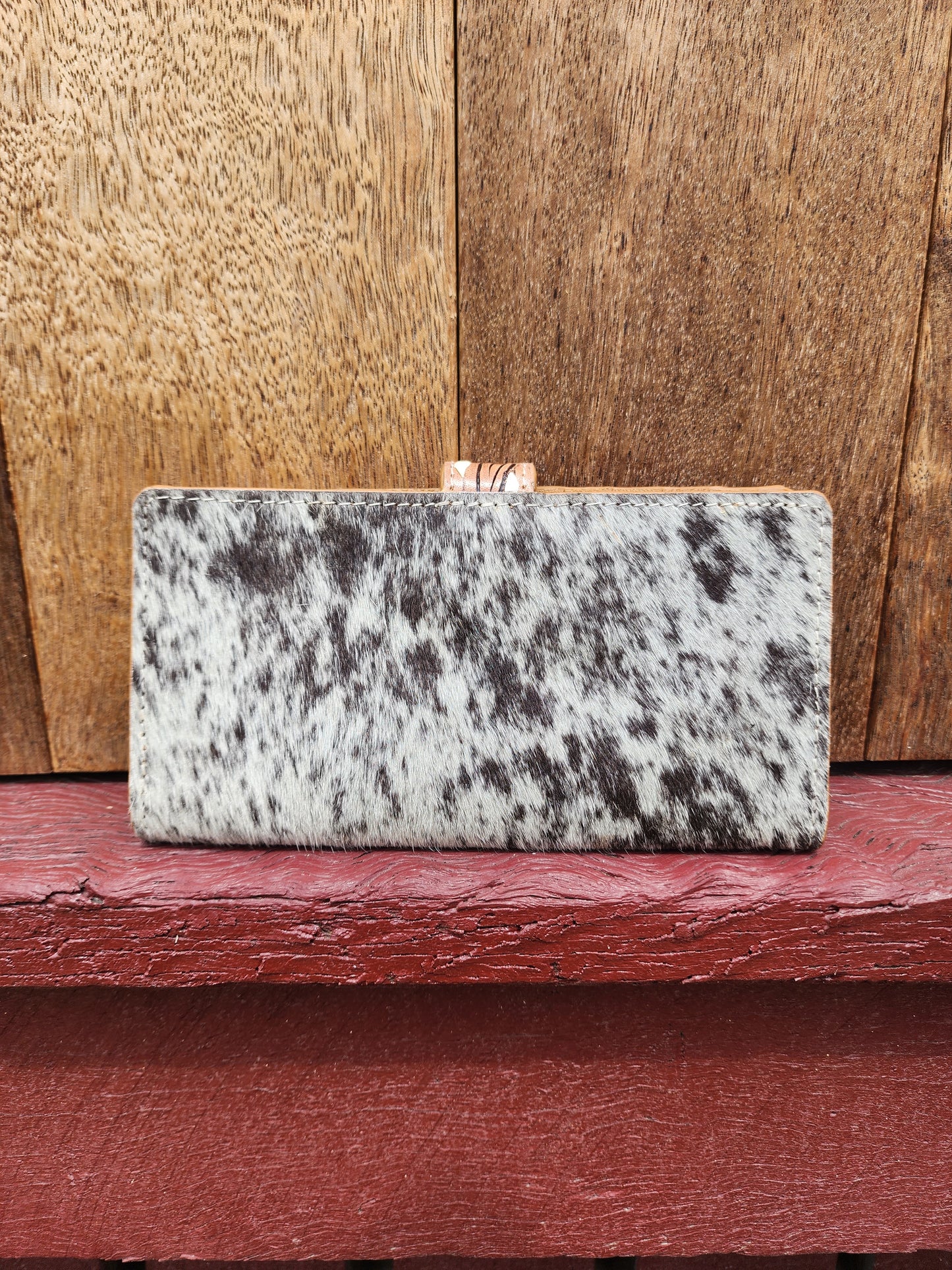 Slim tooled wallet- Black and white #01