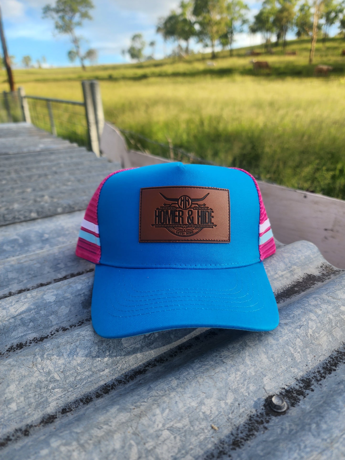 Blue with pink (patch)