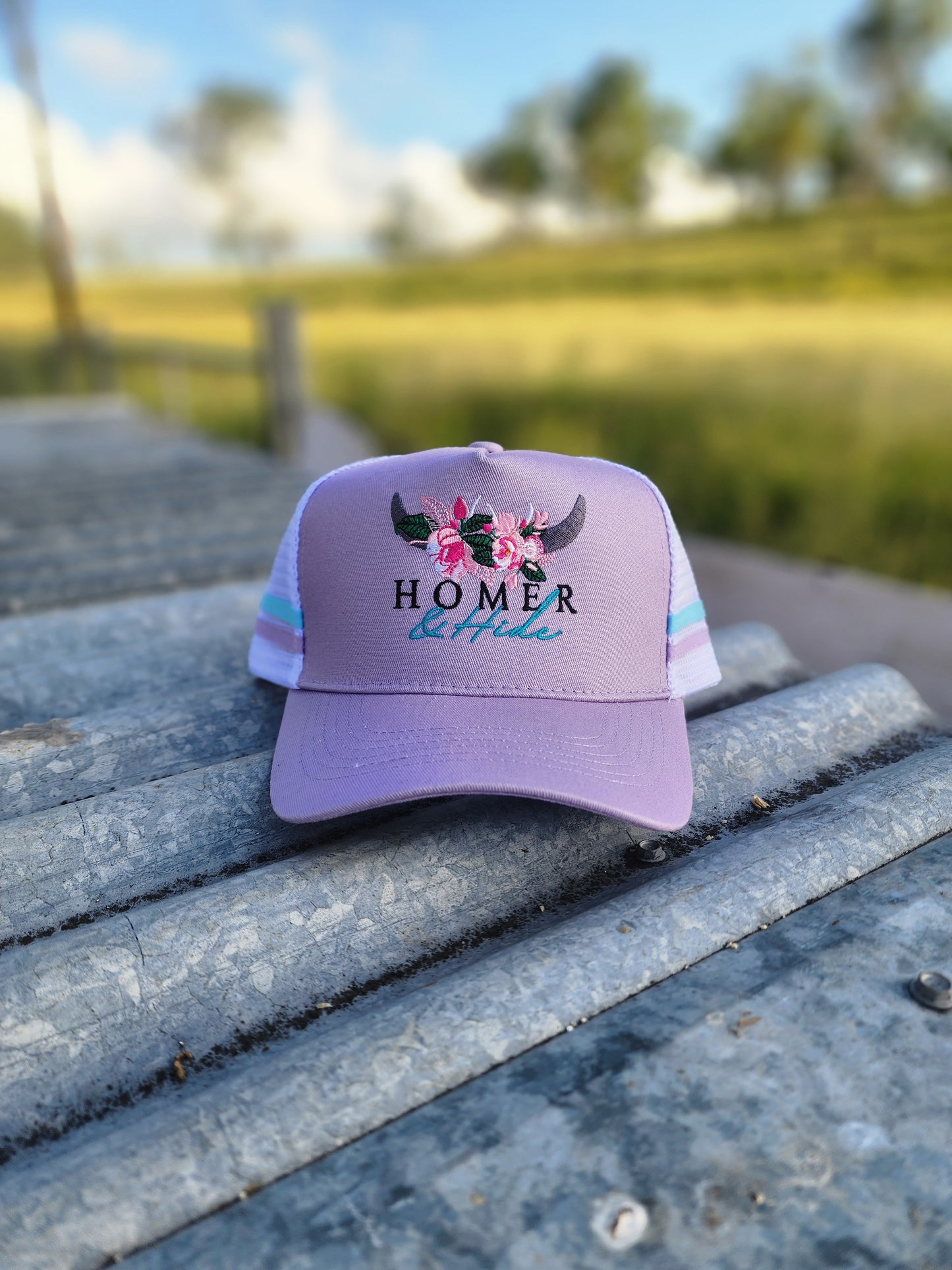 Lilac pony cap (embroidered)