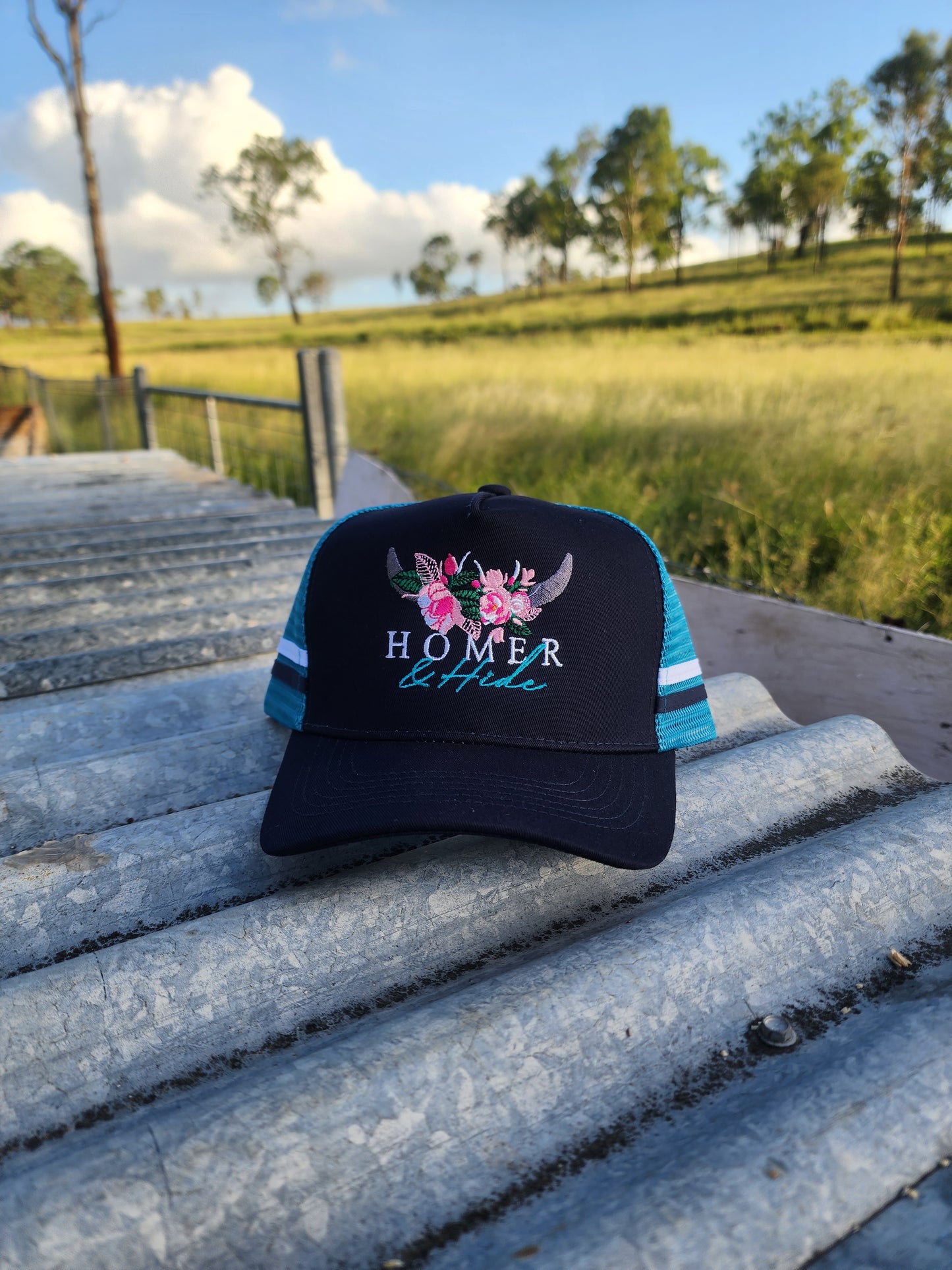 Navy aqua (embroiderd)