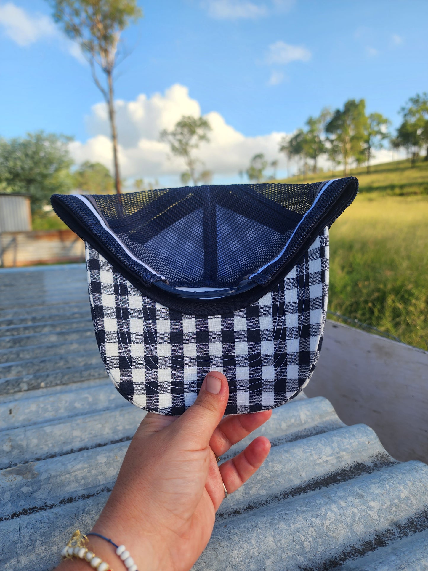 Navy gingham(embroiderd)