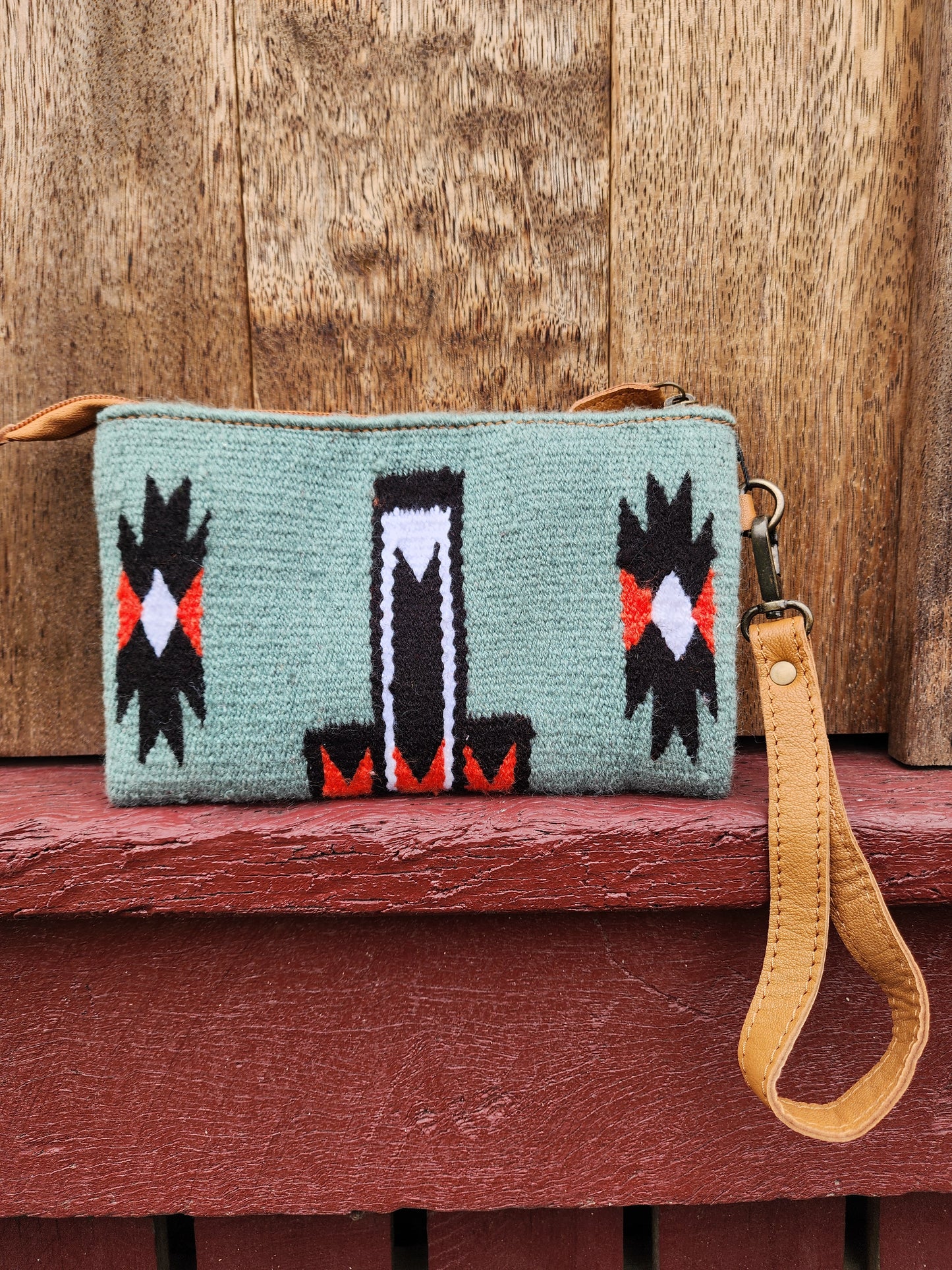 Tooled Saddle blanket clutch - Grey/ Black