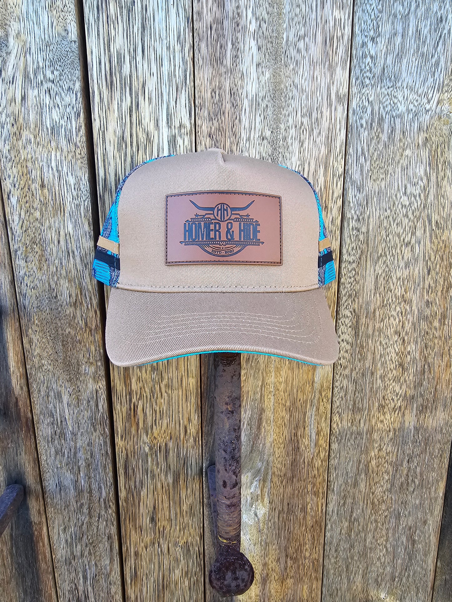 Tan teal cactus back(patch)