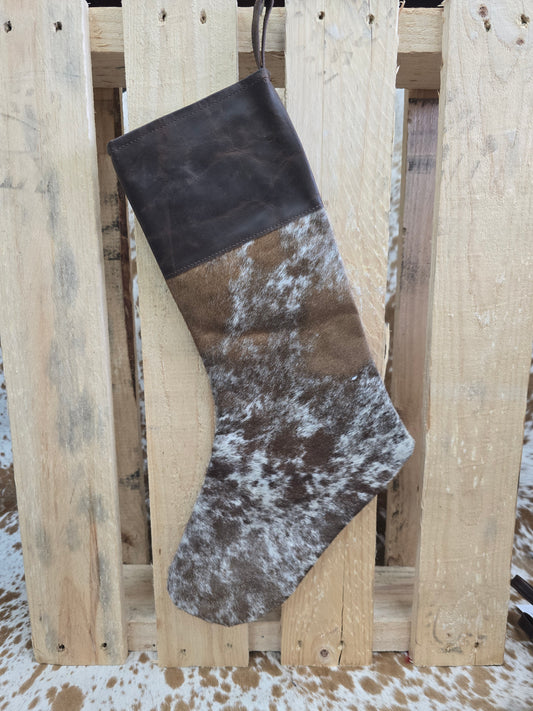 Cow hide Christmas stocking #11