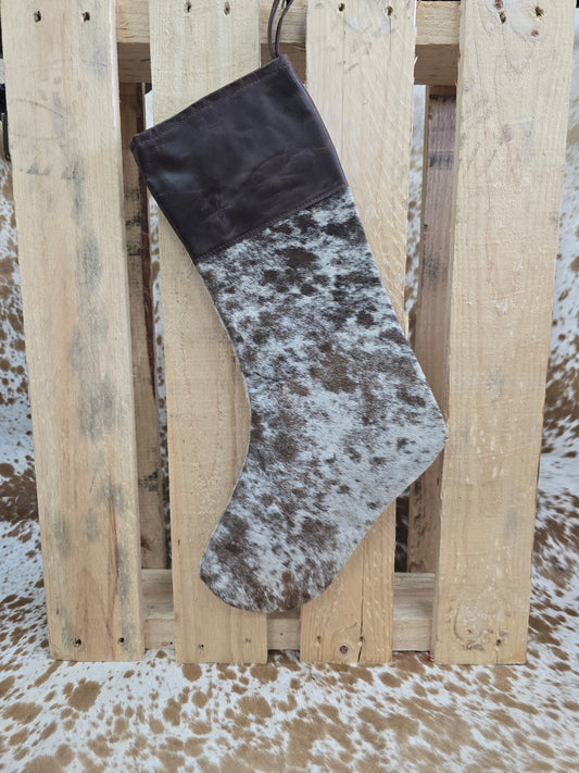 Cow hide Christmas stocking #31