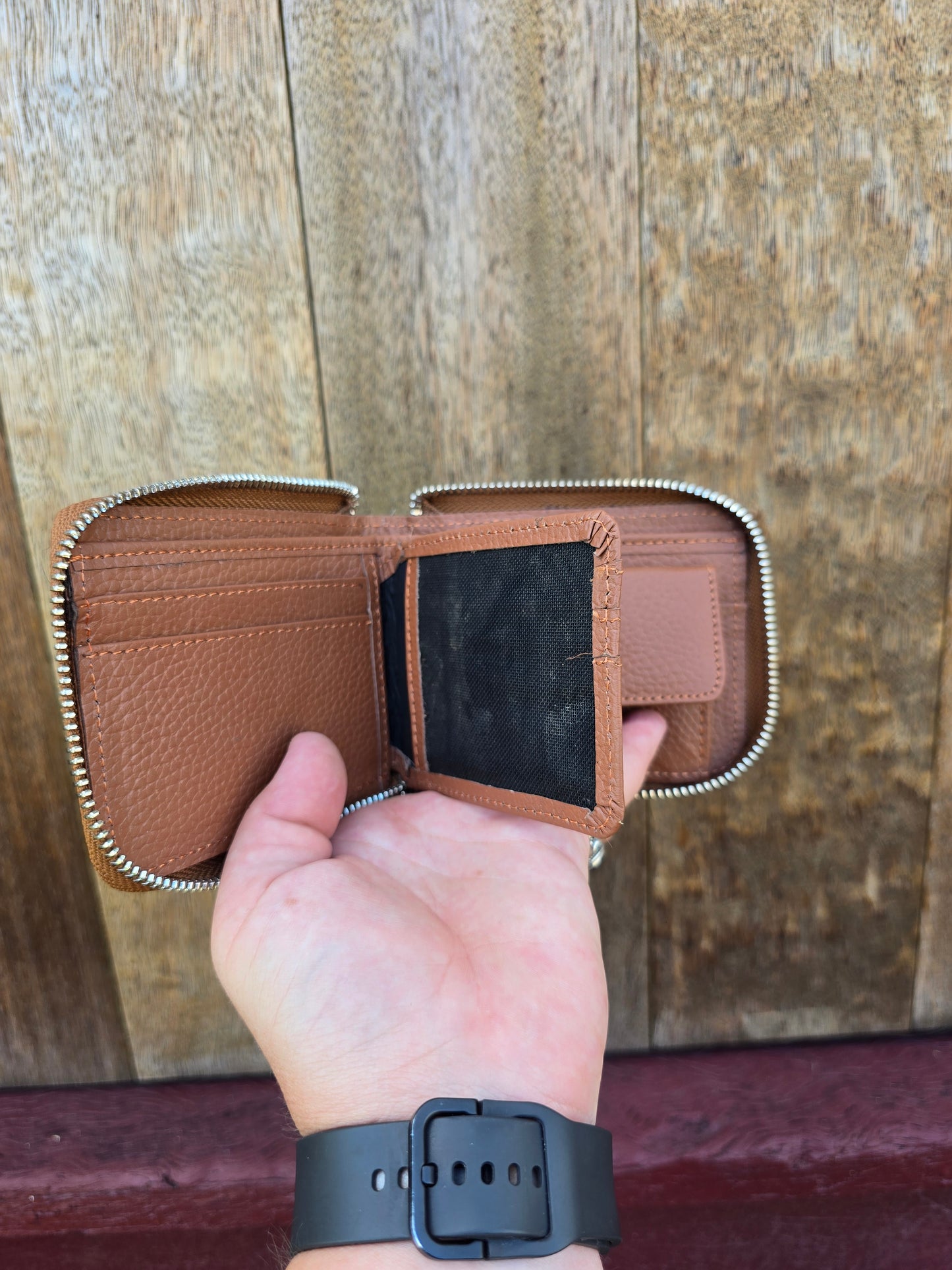 Hair on hide unisex rectangular zippered wallet #06