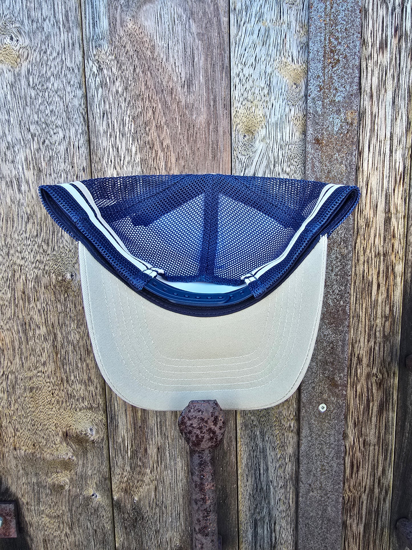 Stone on navy