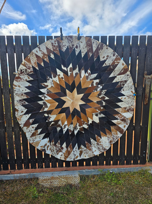 Round diamond patchwork rug 01