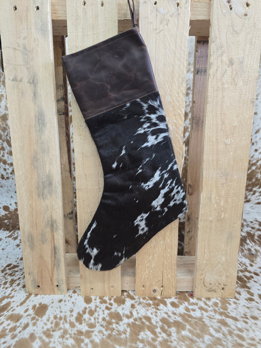 Cow hide Christmas stocking #30