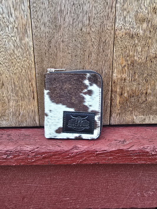 Hair on hide unisex square zippered wallet #09