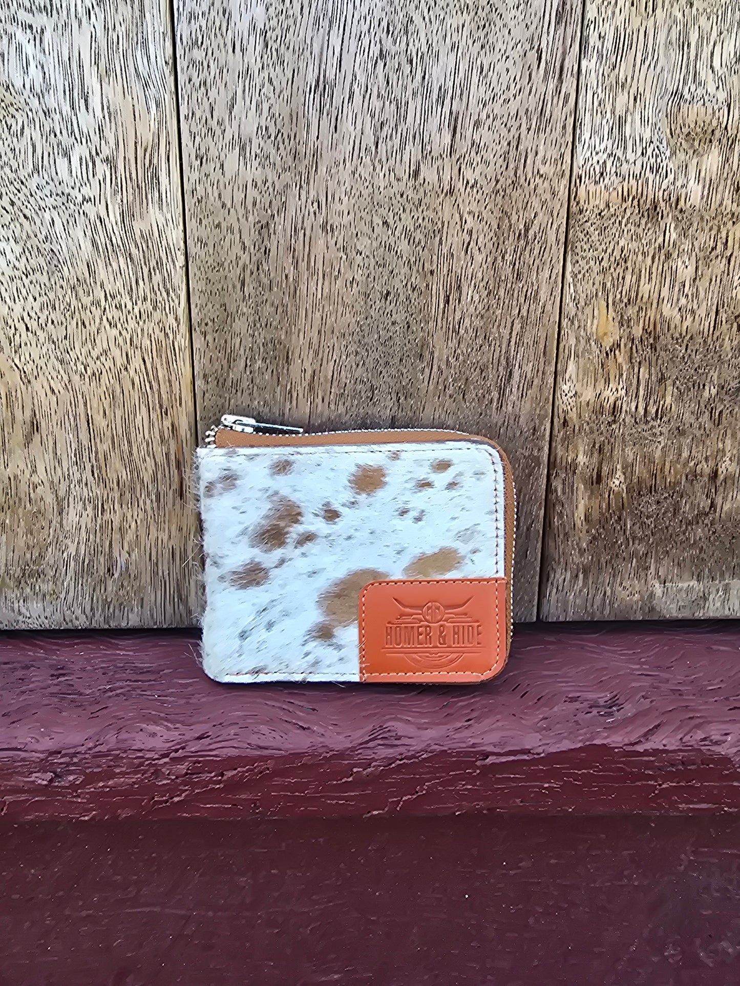 Hair on hide unisex rectangular zippered wallet #05