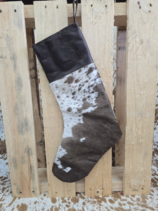 Cow hide Christmas stocking #15