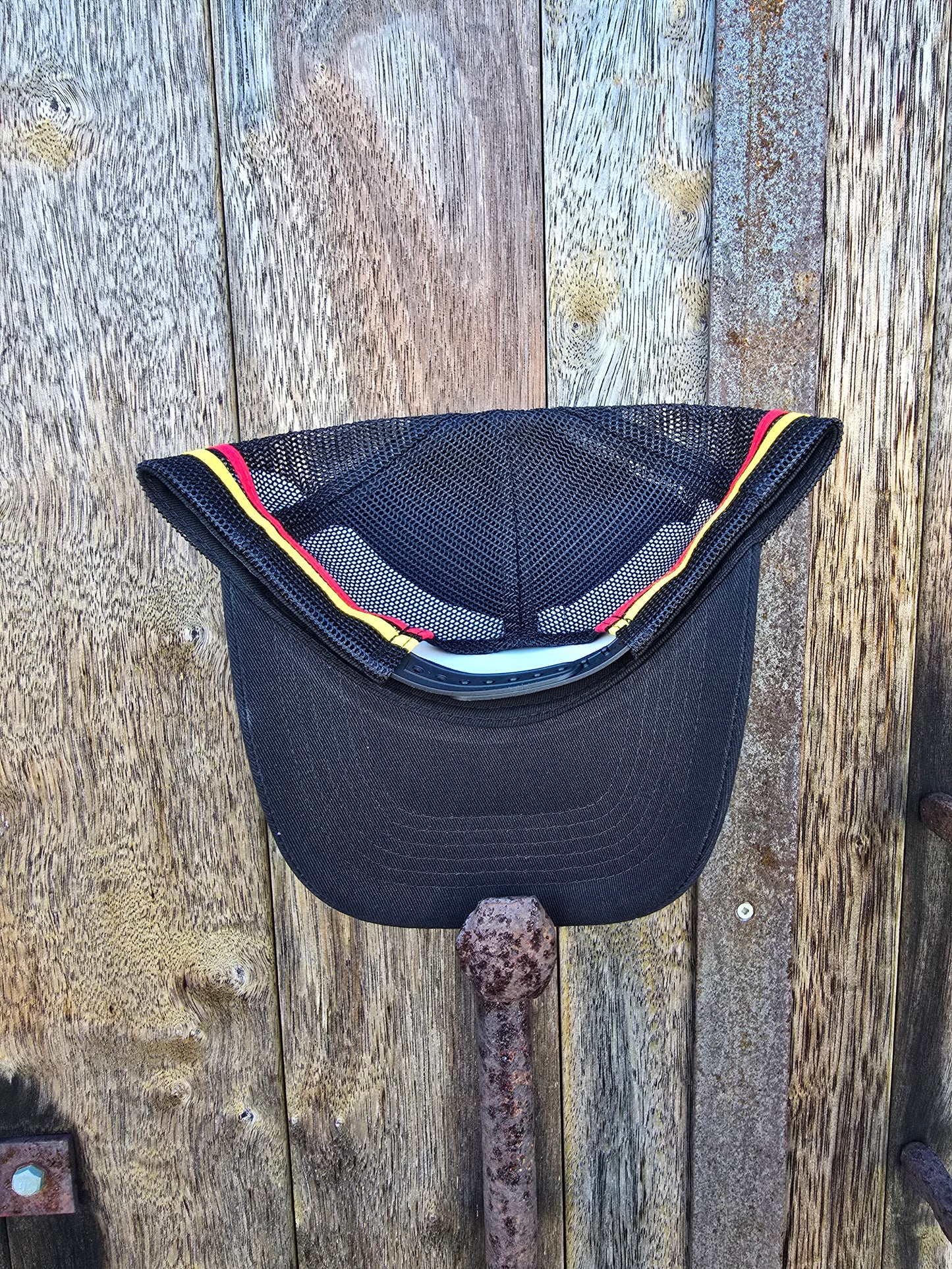 Black with red/ yellow stripe