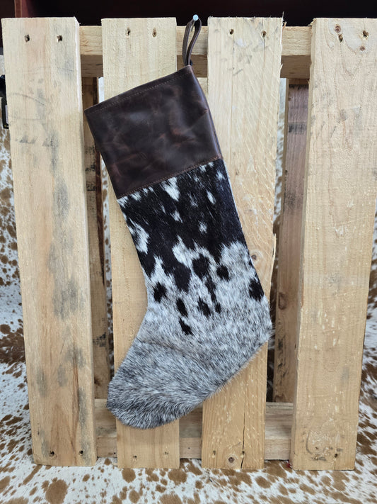 Cow hide Christmas stocking #18