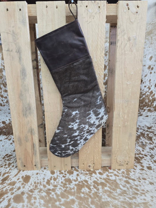 Cow hide Christmas stocking #23