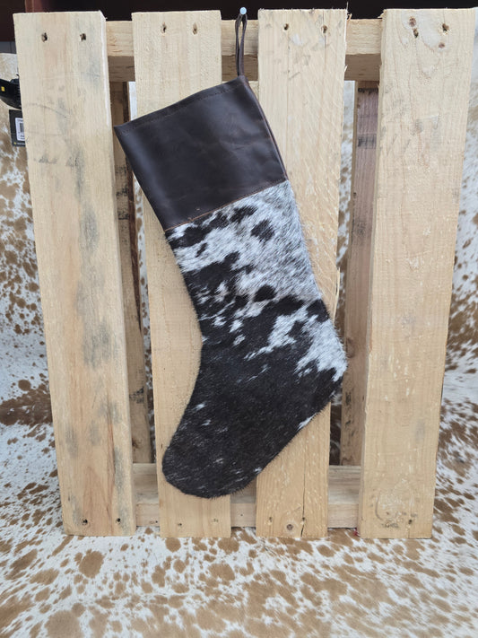 Cow hide Christmas stocking #20