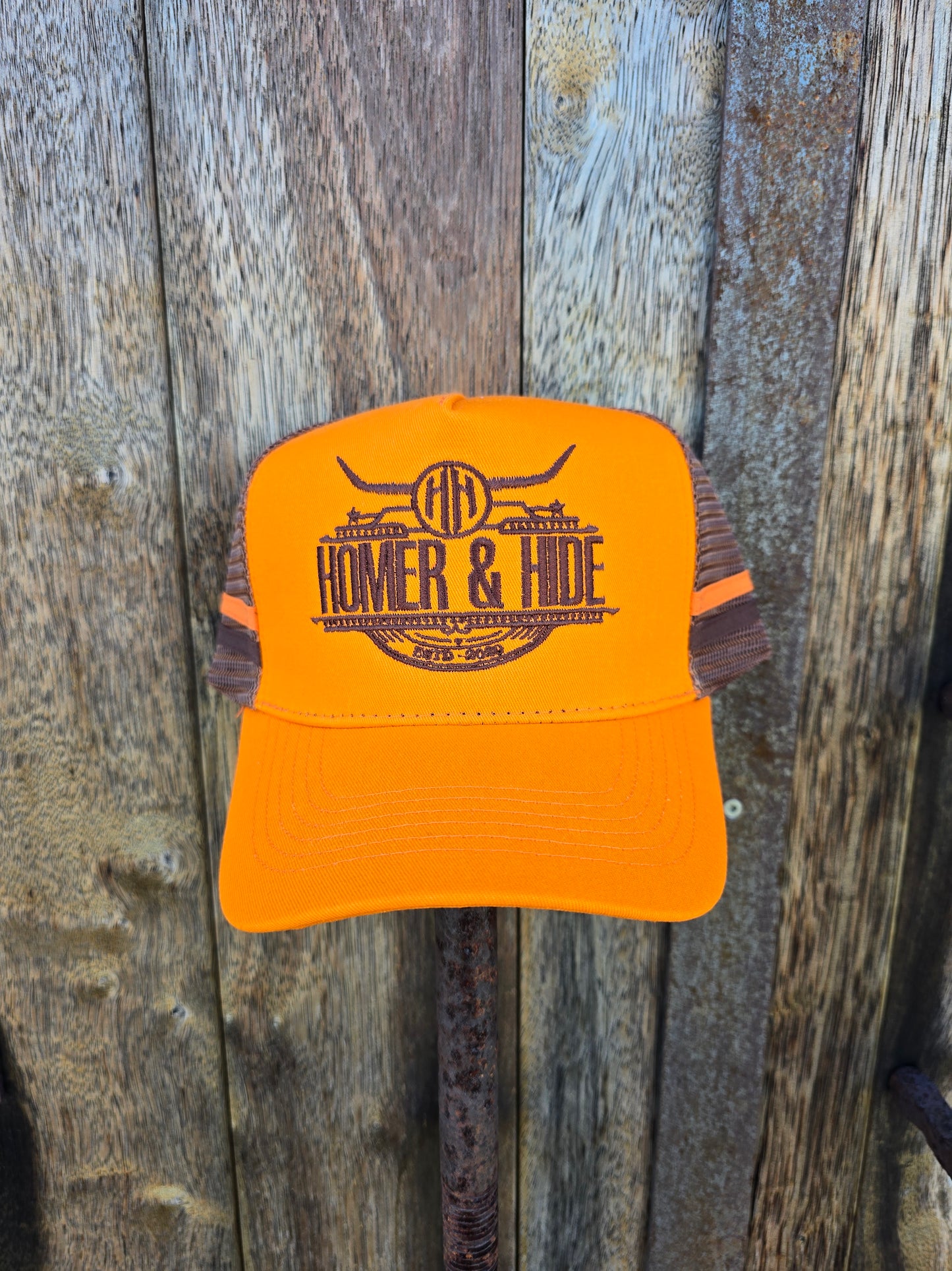 Orange on brown