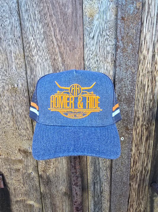Grey with orange/white stripe