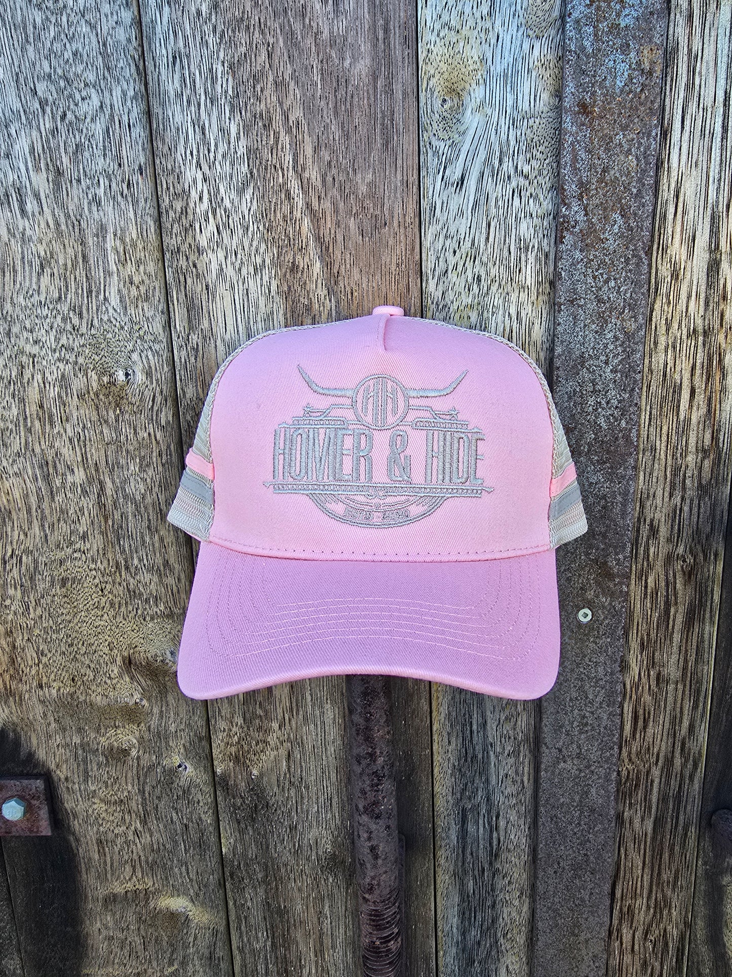 Pink on stone (ponytail)