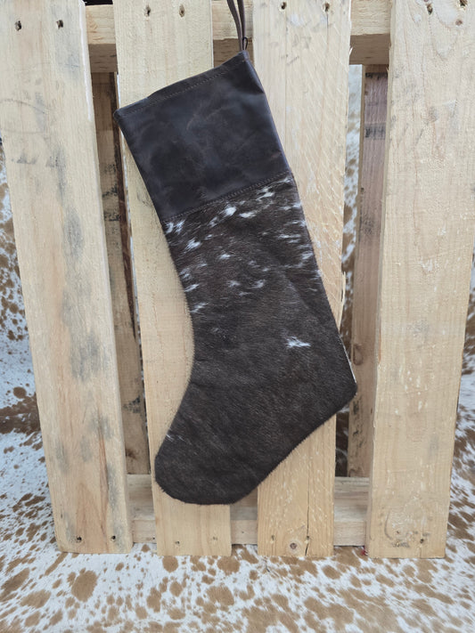 Cow hide Christmas stocking #19