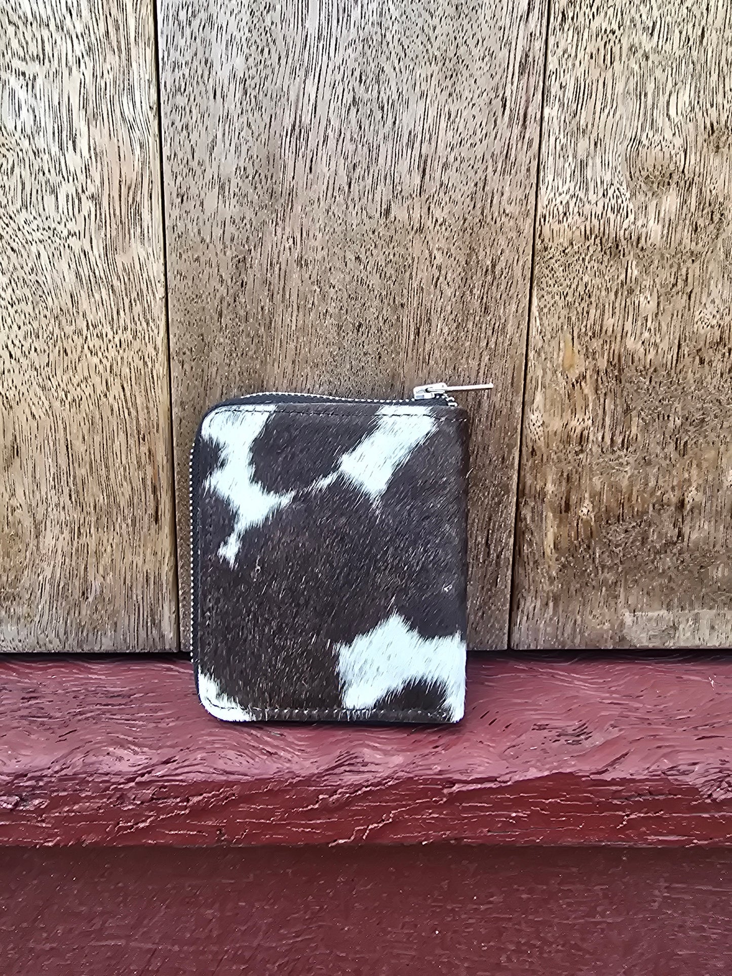 Hair on hide unisex square zippered wallet #16