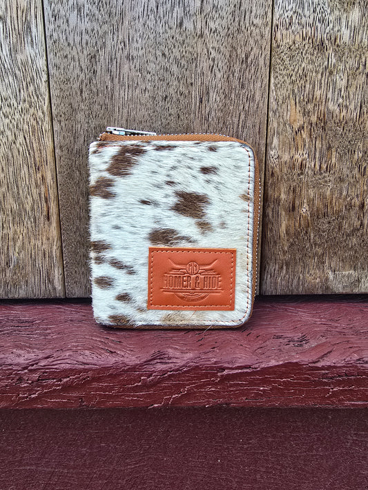 Hair on hide unisex square zippered wallet #04