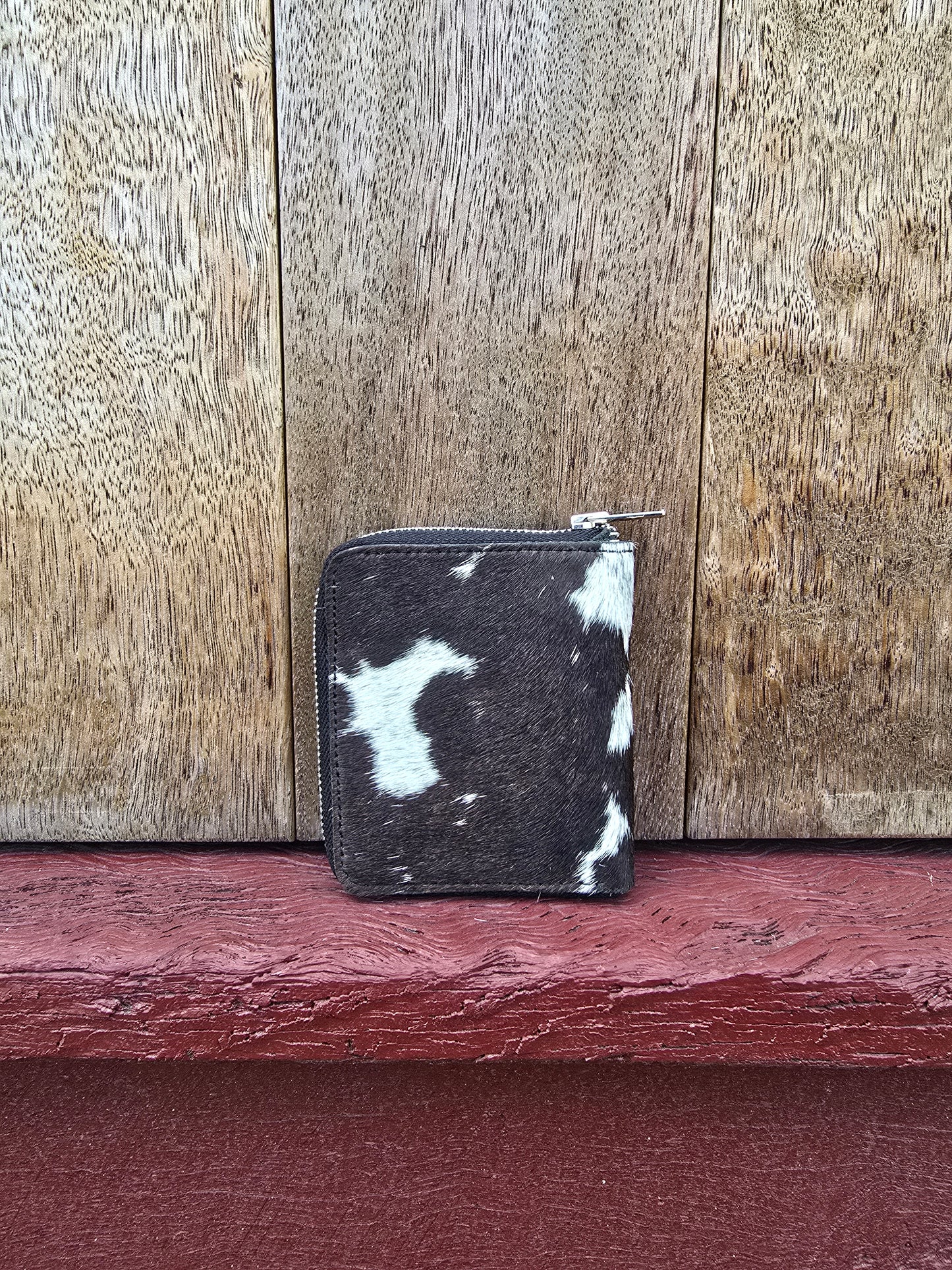 Hair on hide unisex square zippered wallet #10