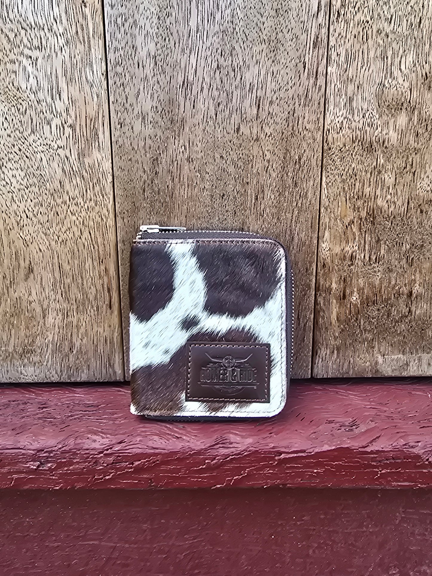Hair on hide unisex square zippered wallet #17