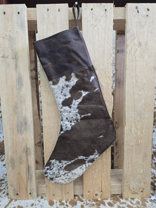 Cow hide Christmas stocking #13