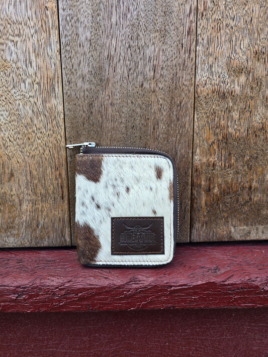 Hair on hide unisex square zippered wallet #13