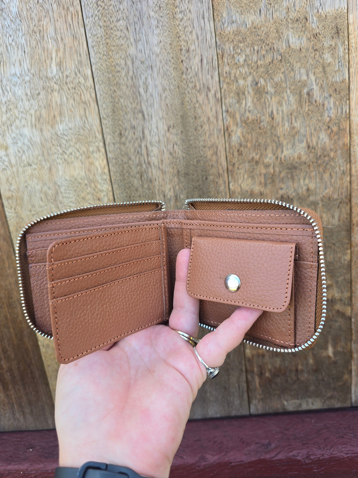 Hair on hide unisex rectangular zippered wallet #06