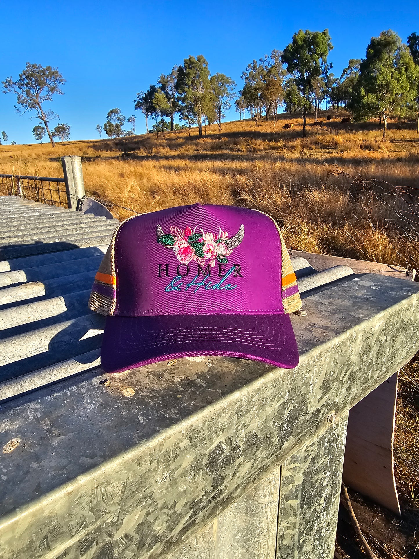 Purple on stone pony cap (embroiderd)