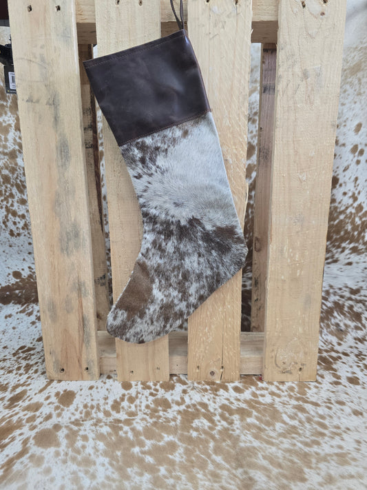 Cow hide Christmas stocking #21