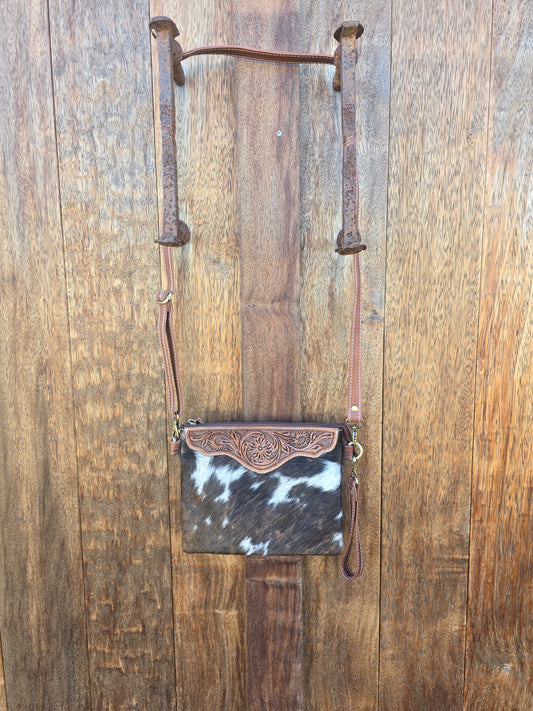 Tooled clutch bag - Brown #09