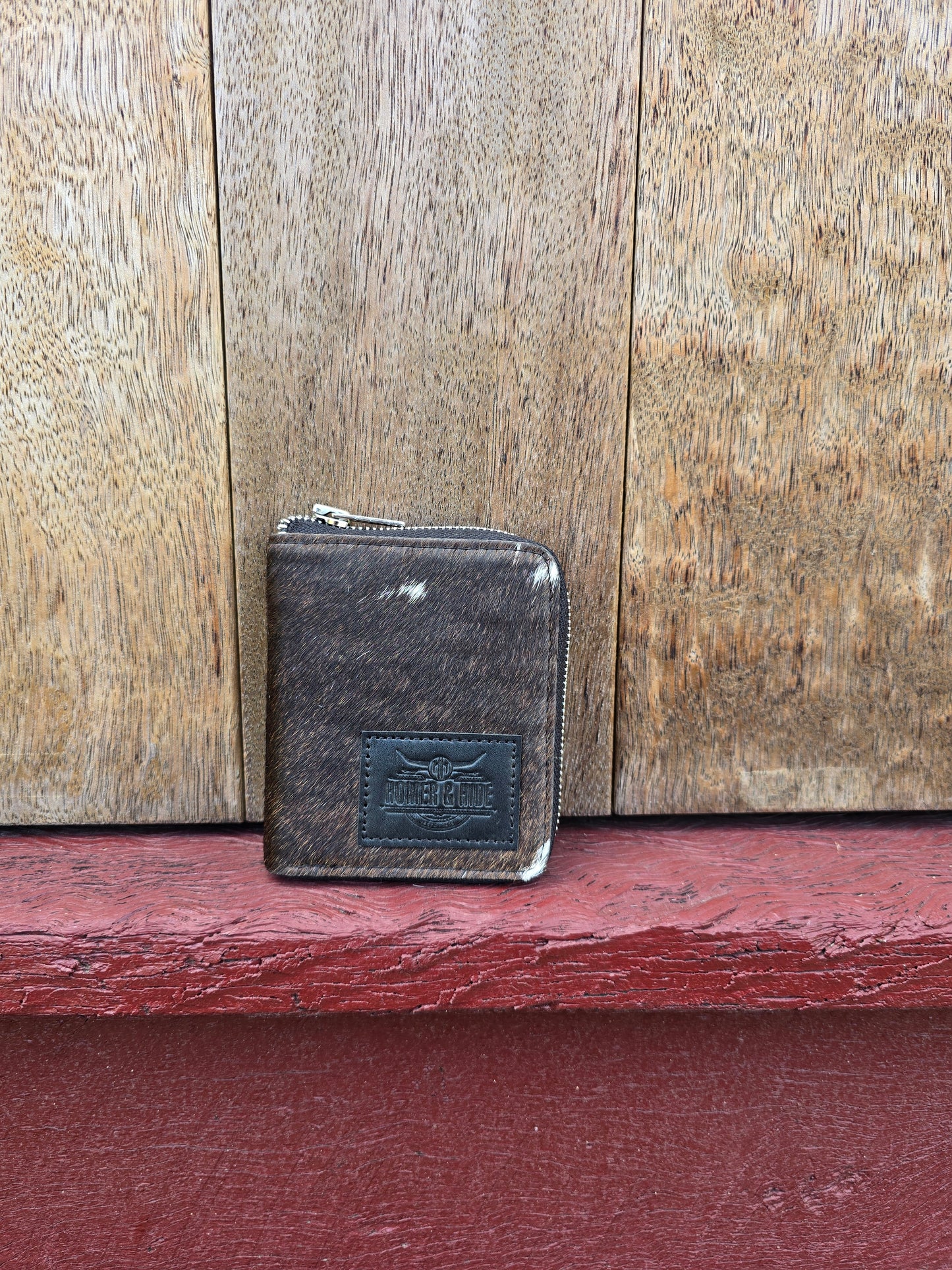 Hair on hide unisex square zippered wallet #11