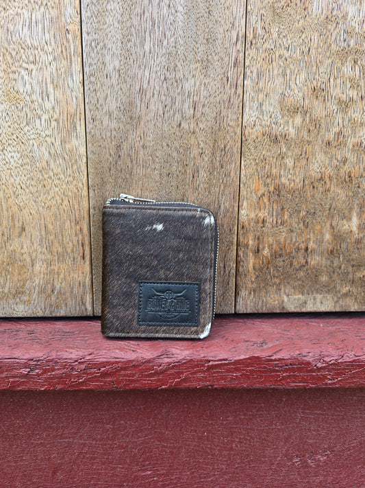 Hair on hide unisex square zippered wallet #11