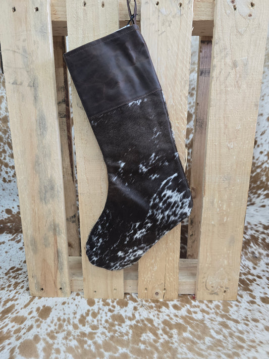 Cow hide Christmas stocking #28